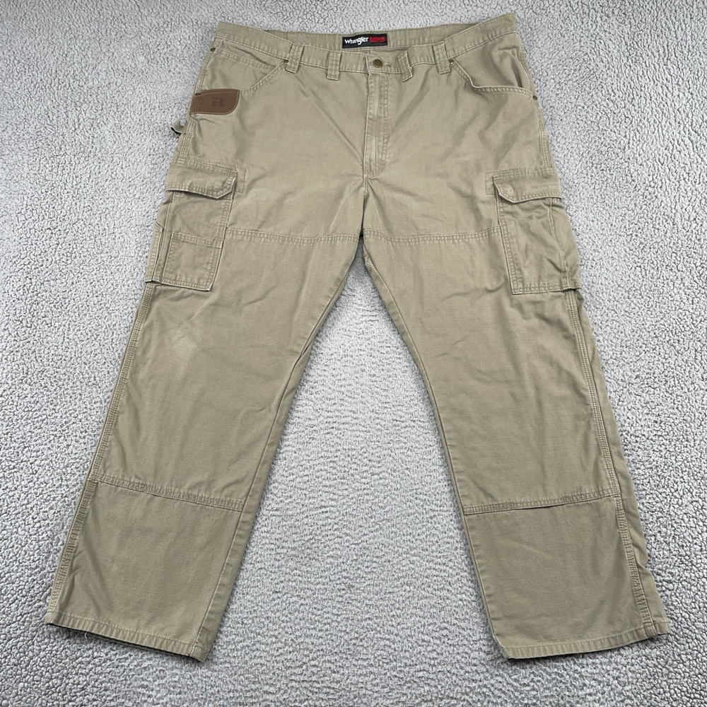 Wrangler Riggs Workwear Cargo Pants Mens 44x30 Brown Ripstop Ranger Utility